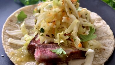 Easy Steak Tacos with Mexican Slaw