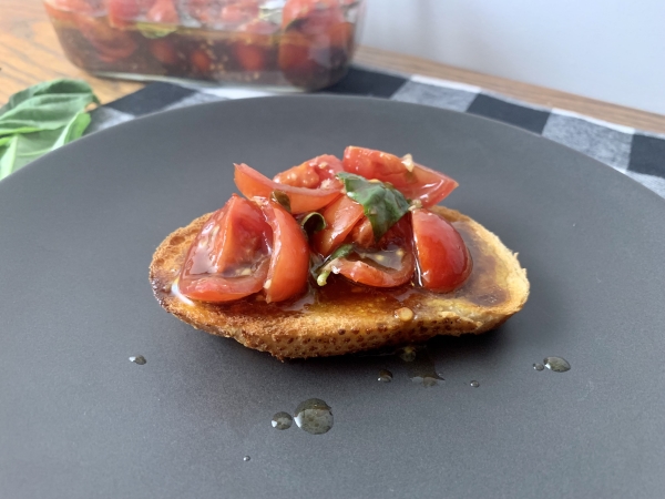 Balsamic tomatoes on toast