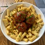 BBQ Meatball-Topped Mac & Cheese