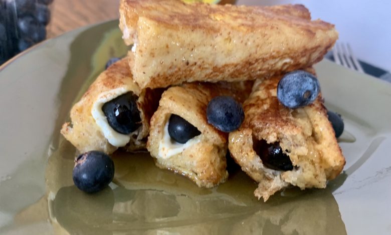 Blueberry Cream Cheese French Toast Rolls