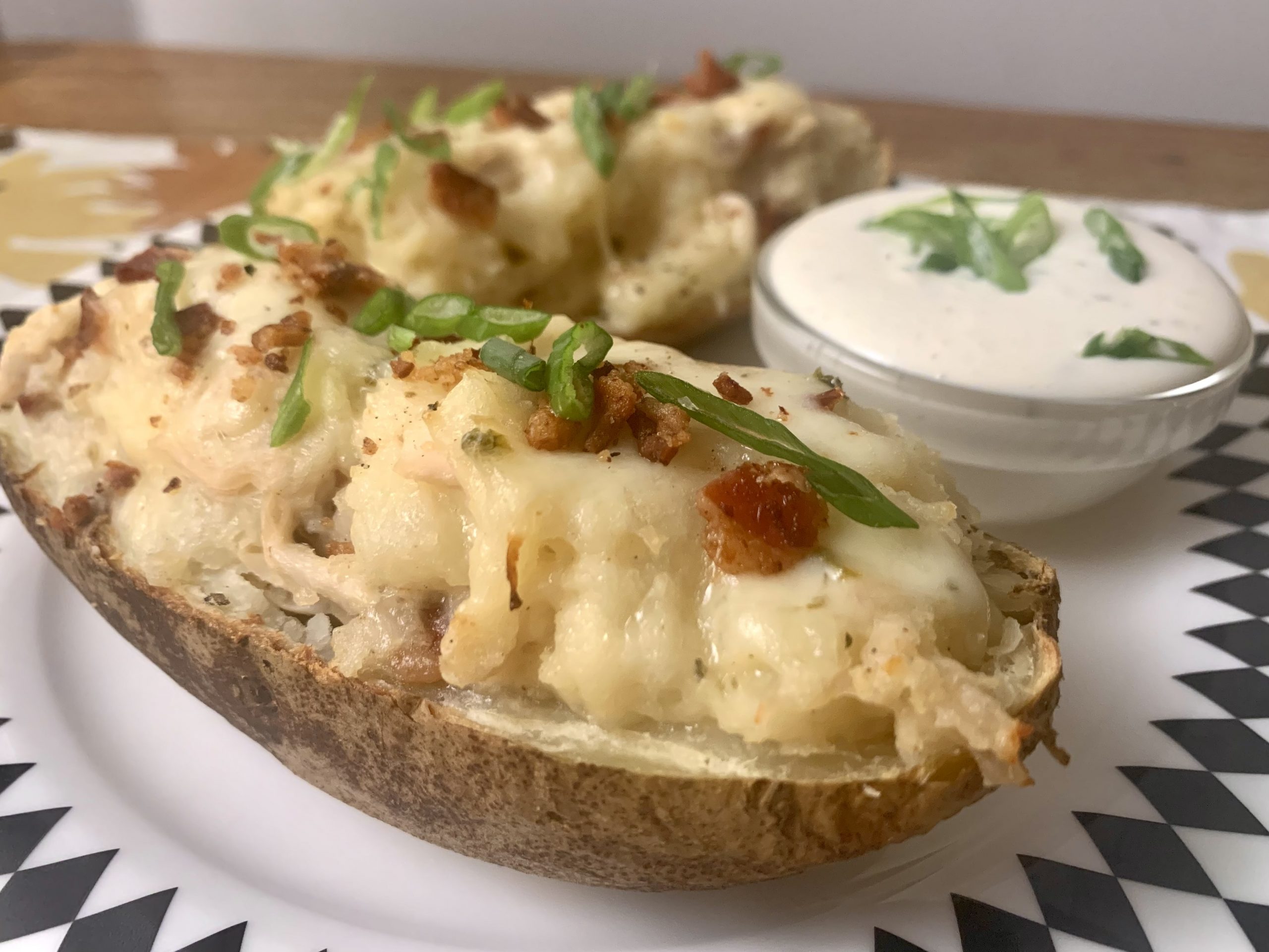 Chicken Bacon Ranch Potatoes (Twice-Baked!)